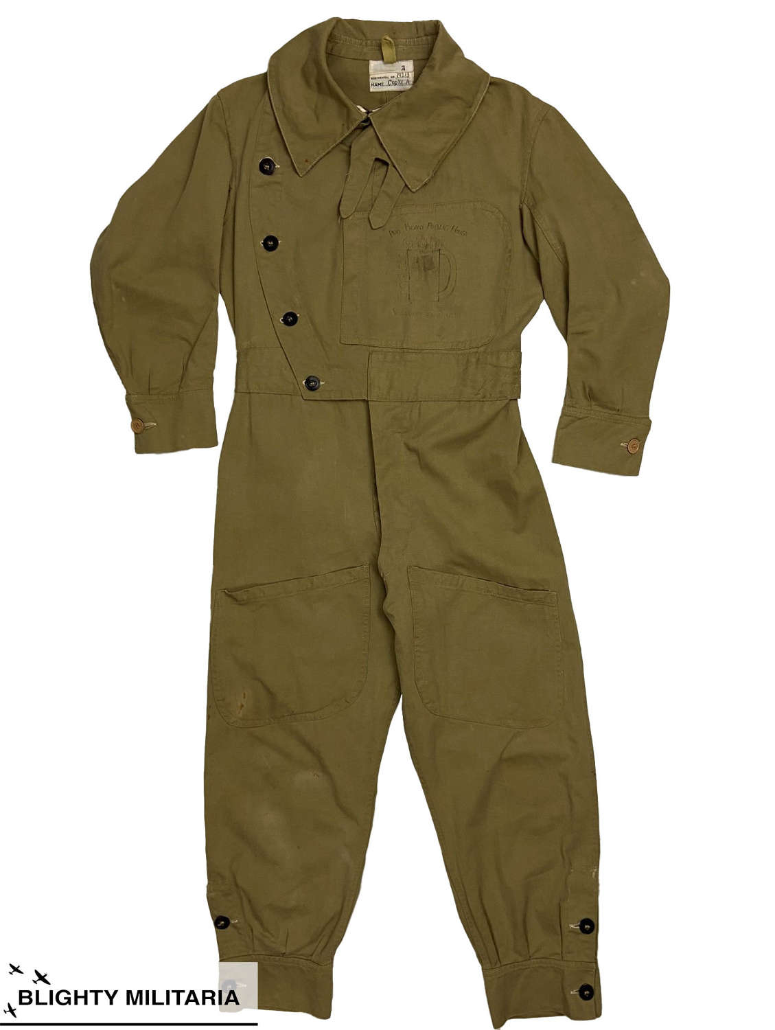 Rare Original WW2 Australian Made Sidcot Suit with Artwork
