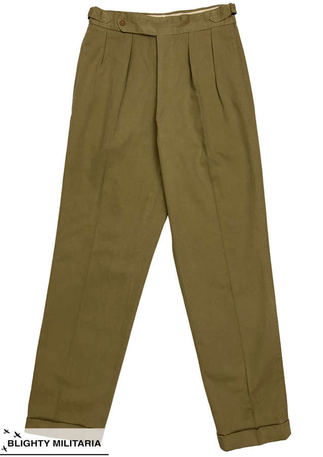 Original 1950s British Military Khaki Drill Trousers