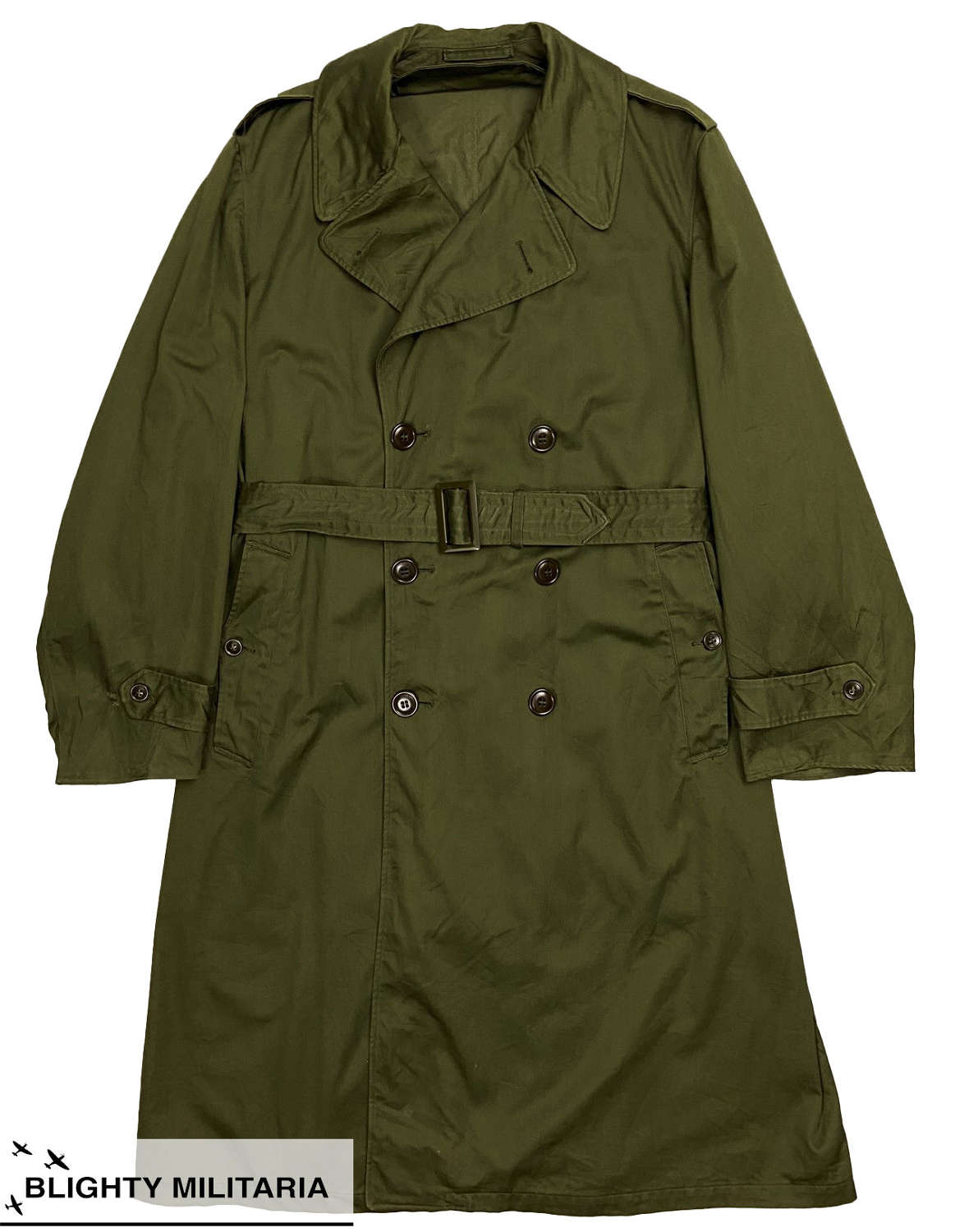 Original 1953 Dated US Army O.G. 107 Raincoat - Size Medium Regular