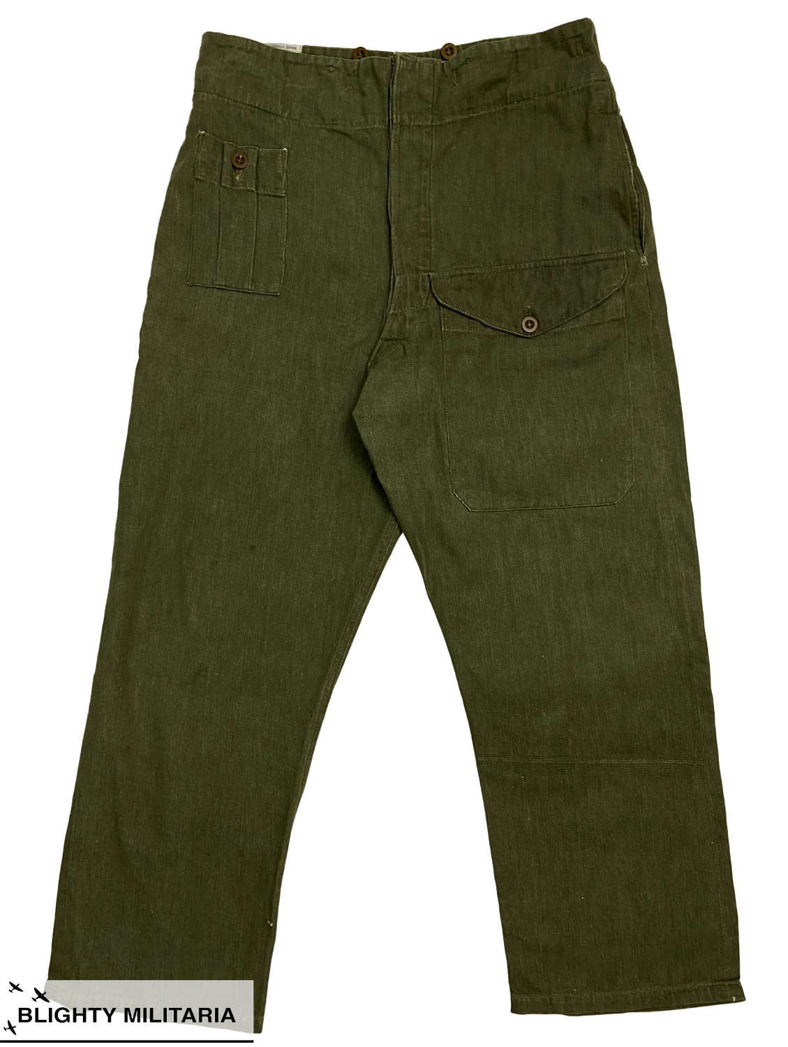 Original 1954 Dated British Denim Battledress Trousers - Size 5