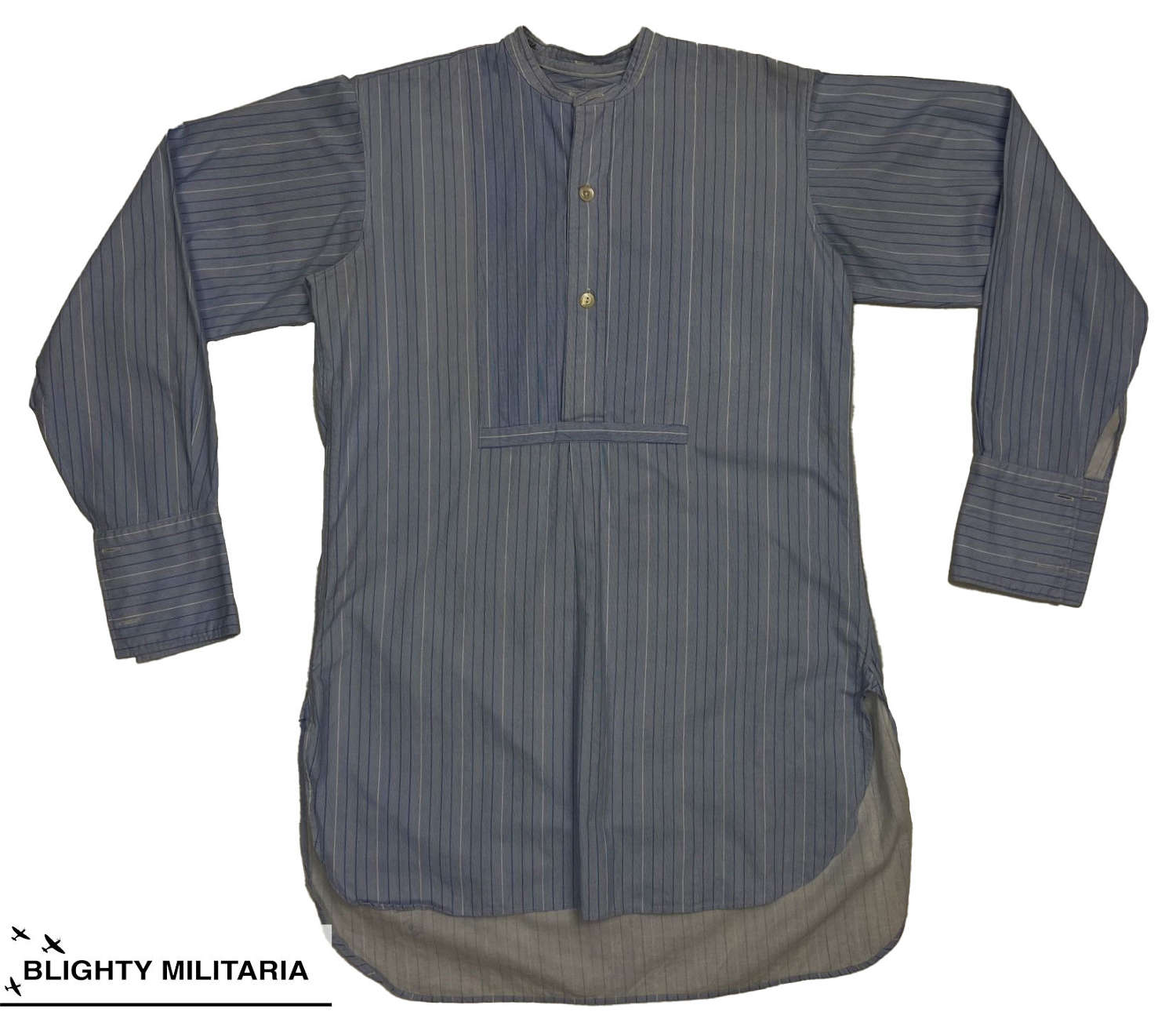 Scarce Original WW2 British Demob Collarless Shirt - Size 14 1/2