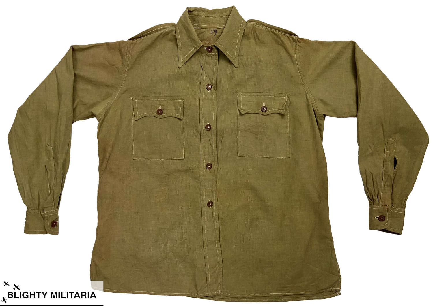 Original WW2 Auxiliary Territorial Service Khaki Drill Shirt