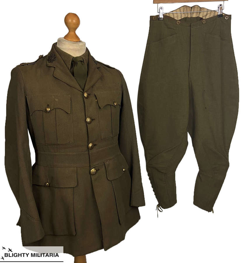 Original Great War Devonshire Officers Service Dress Tunic + Breeches
