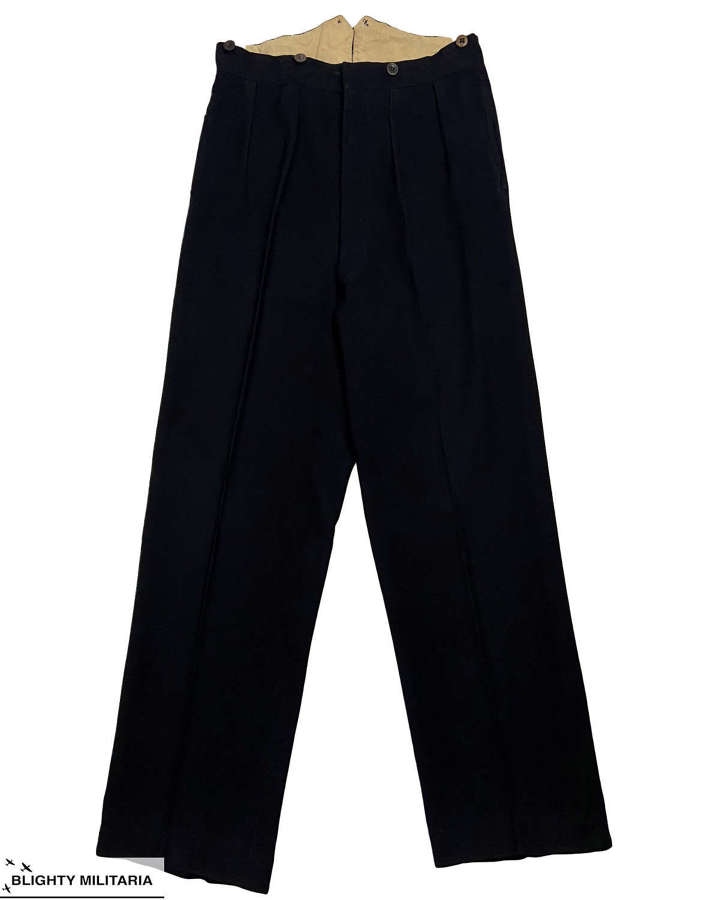 Original 1930s Men's Black Wool Trousers - 30 x 31.5