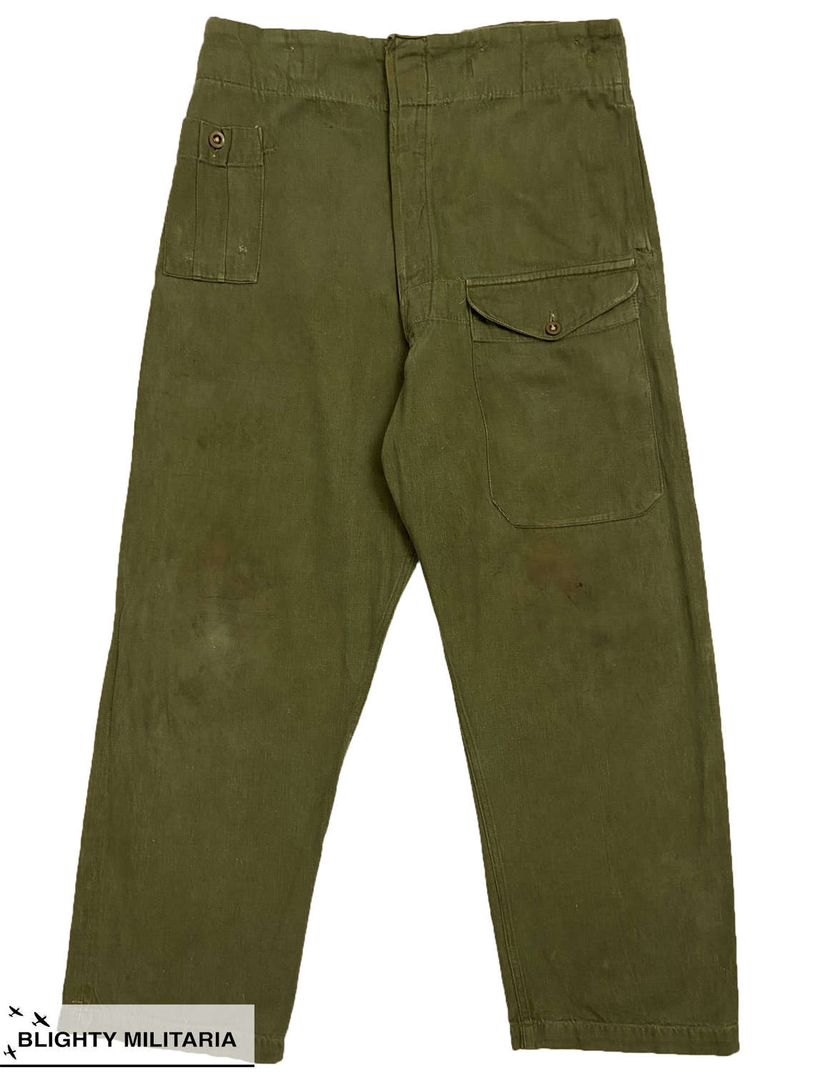Original 1950s British Denim Battledress Trousers - Size 9