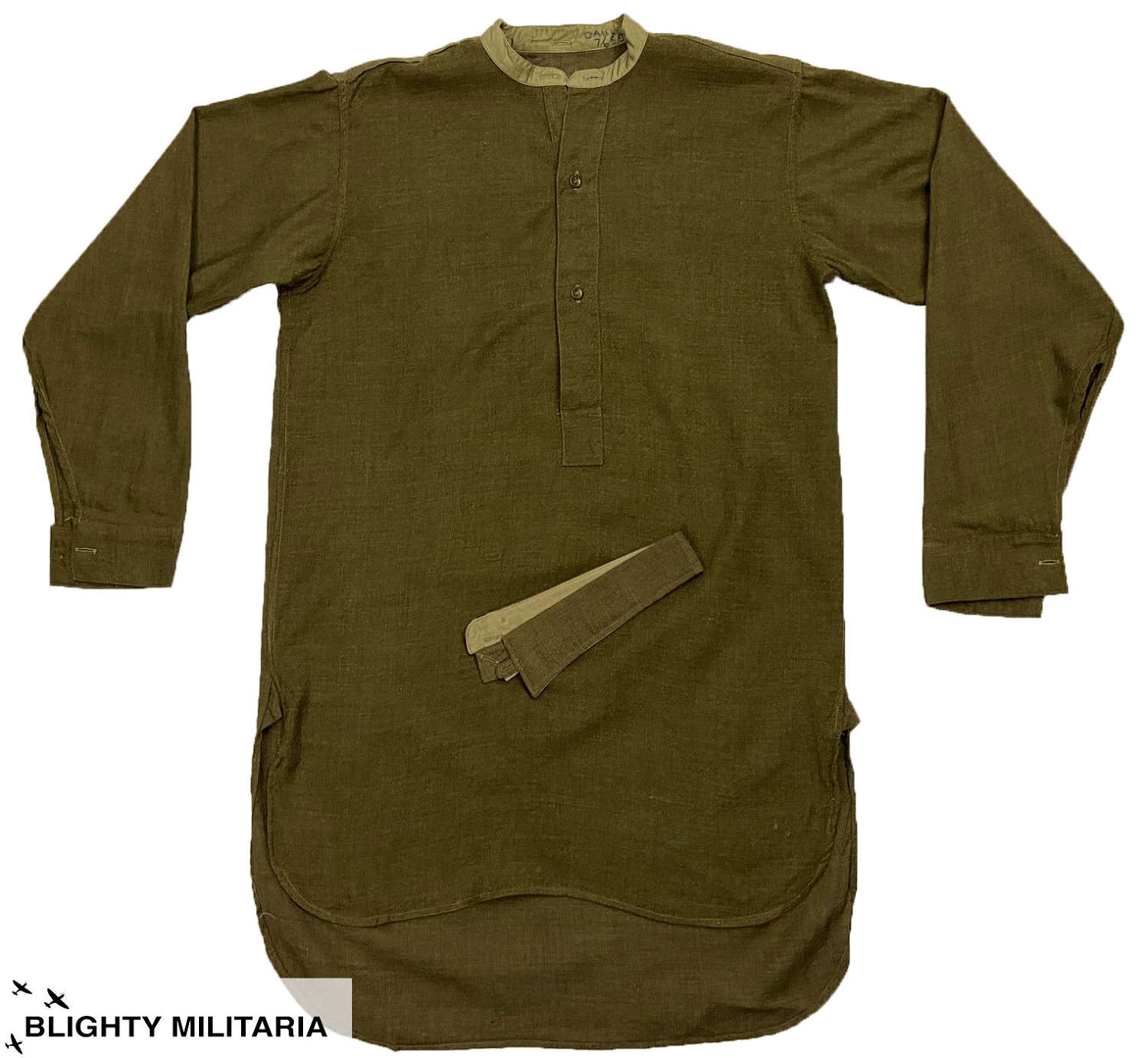 Original WW2 British Army Officers Wool Shirt + Collar