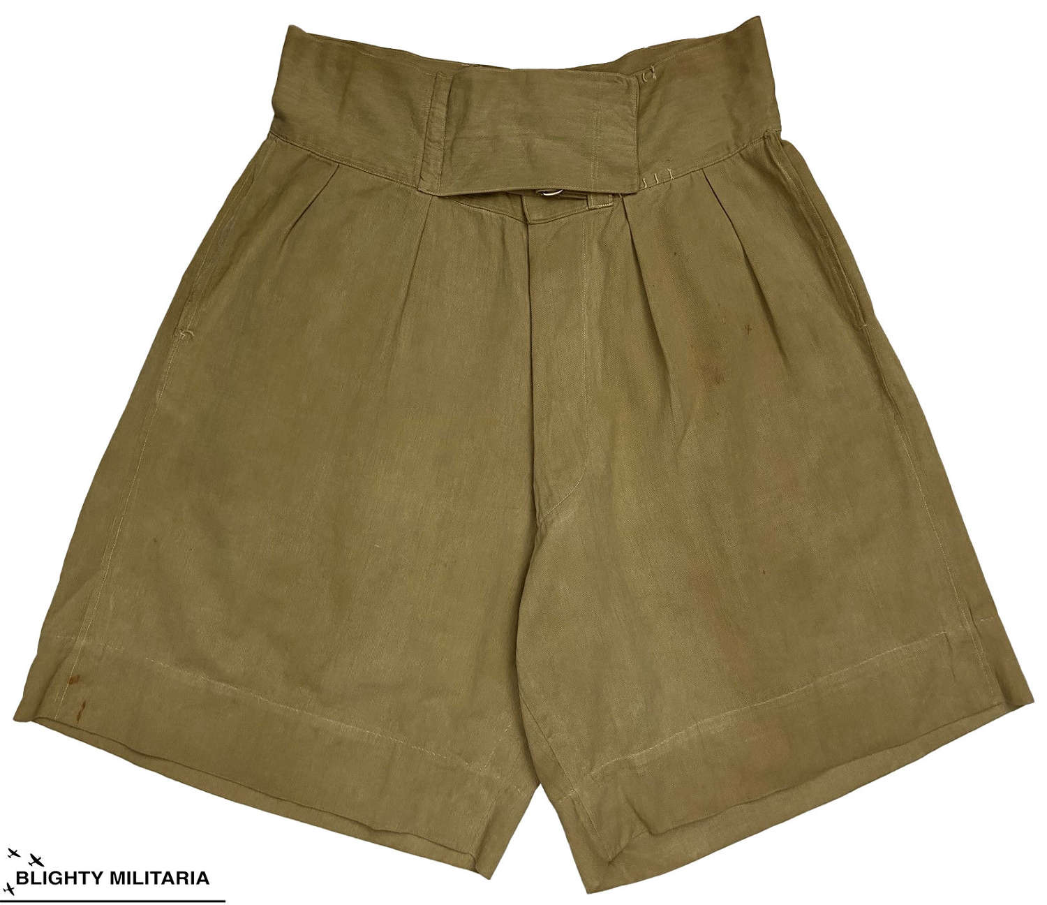 Original WW2 British Army Officers Private Purchase Khaki Drill Shorts