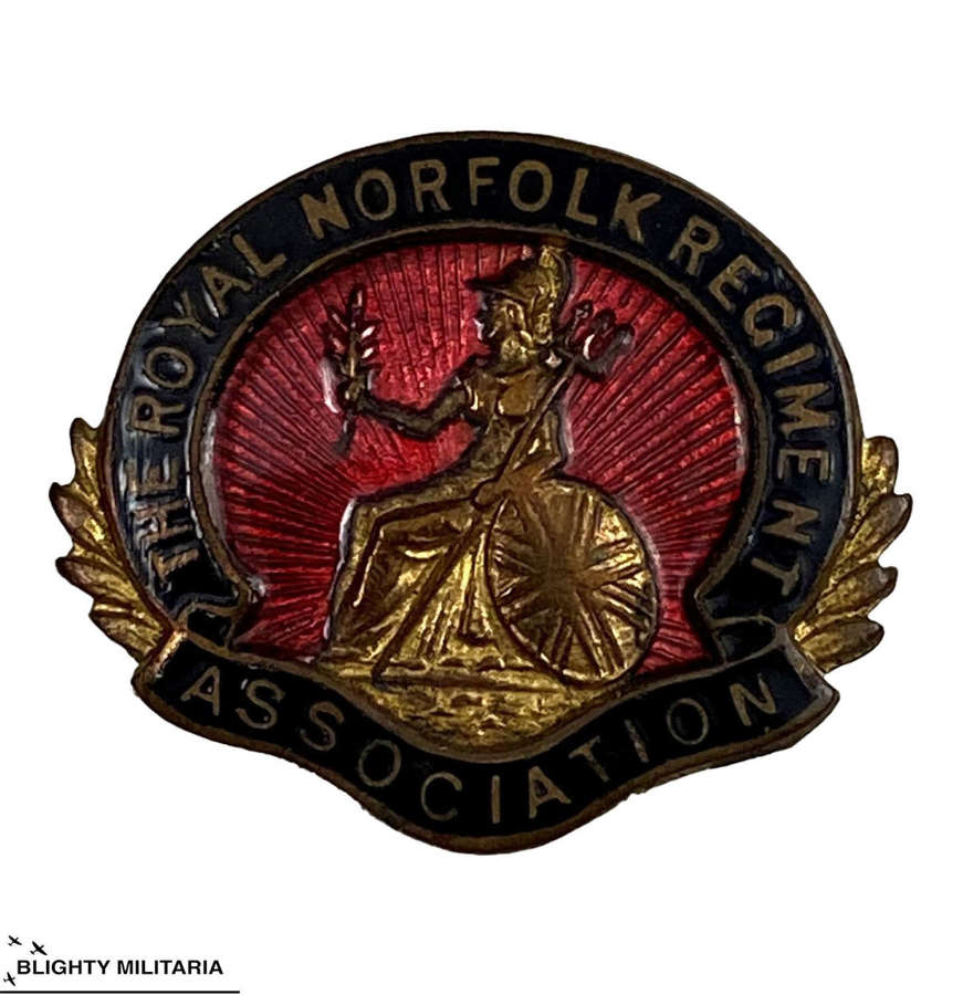 Original Royal Norfolk Regiment Association Lapel Badge