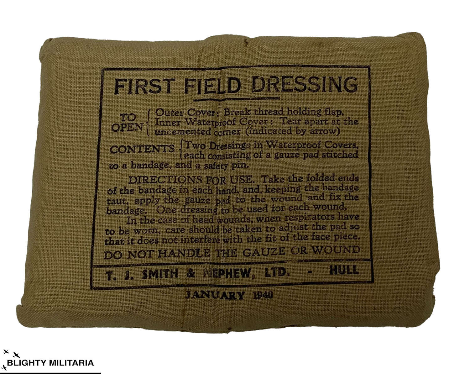 Original 1940 Dated British First Field Dressing