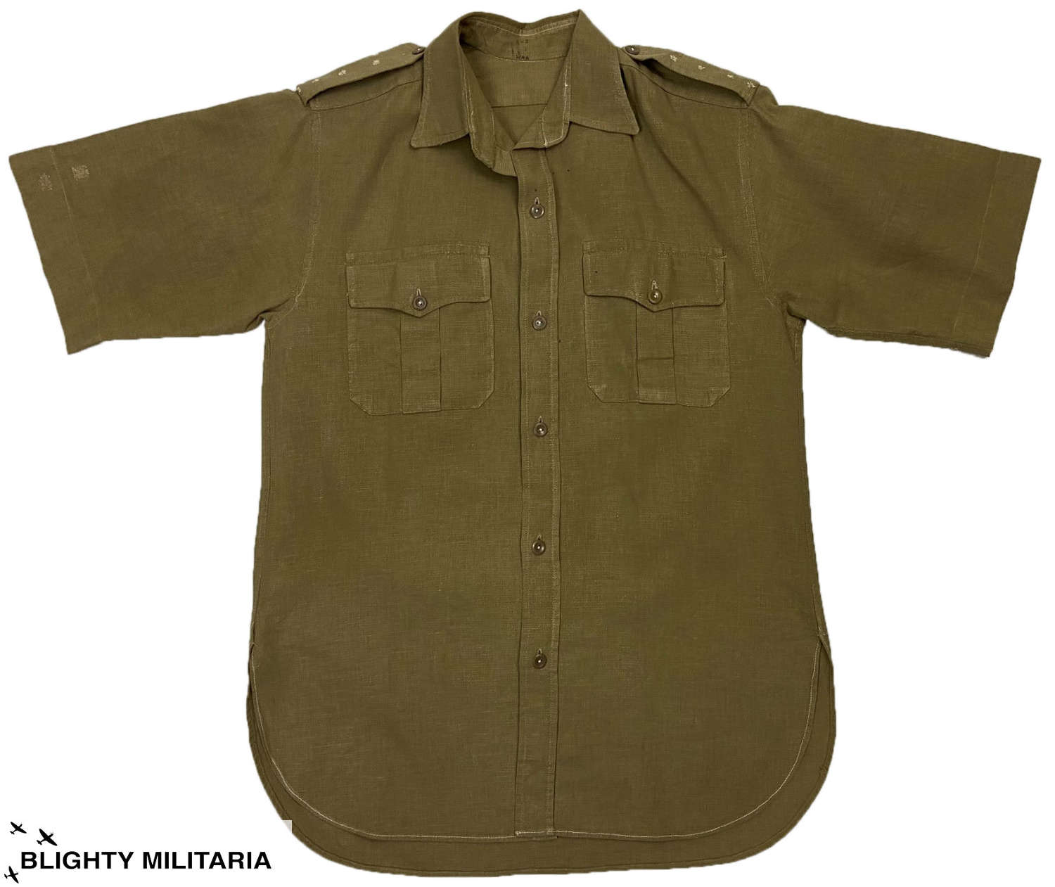 Original 1950s British Military Khaki Drill Aertex Shirt