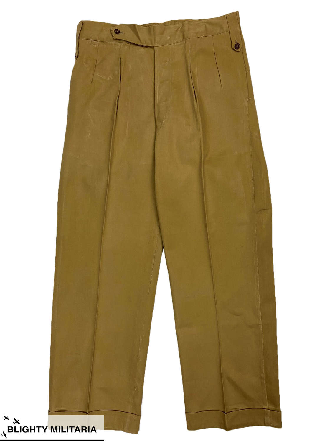 Original 1940s British Khaki Drill Trousers 34 x 29