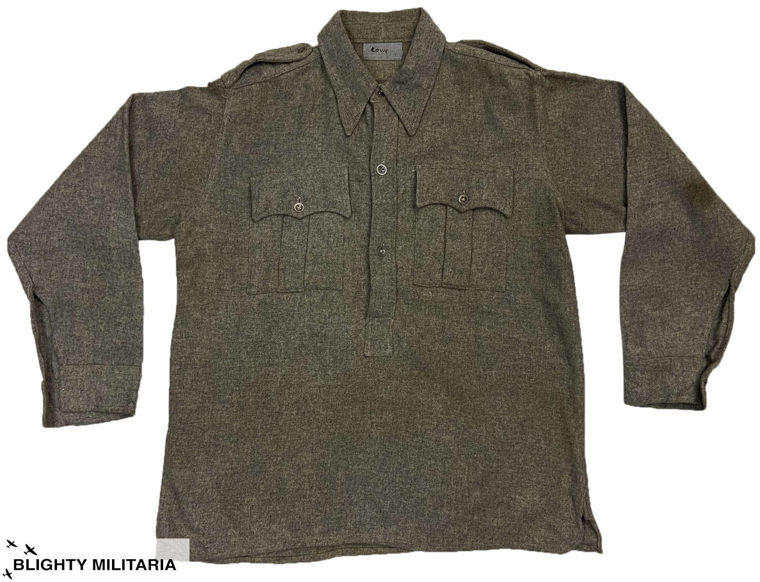 Original Indian Made British Army Wool Shirt - Major Lowe 4 Division