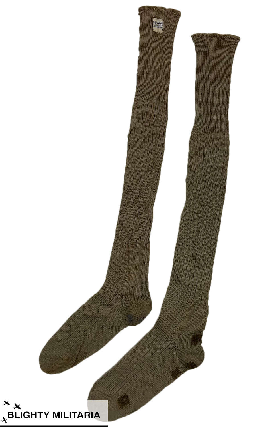 Original 1944 Dated British Army Long Wool Socks