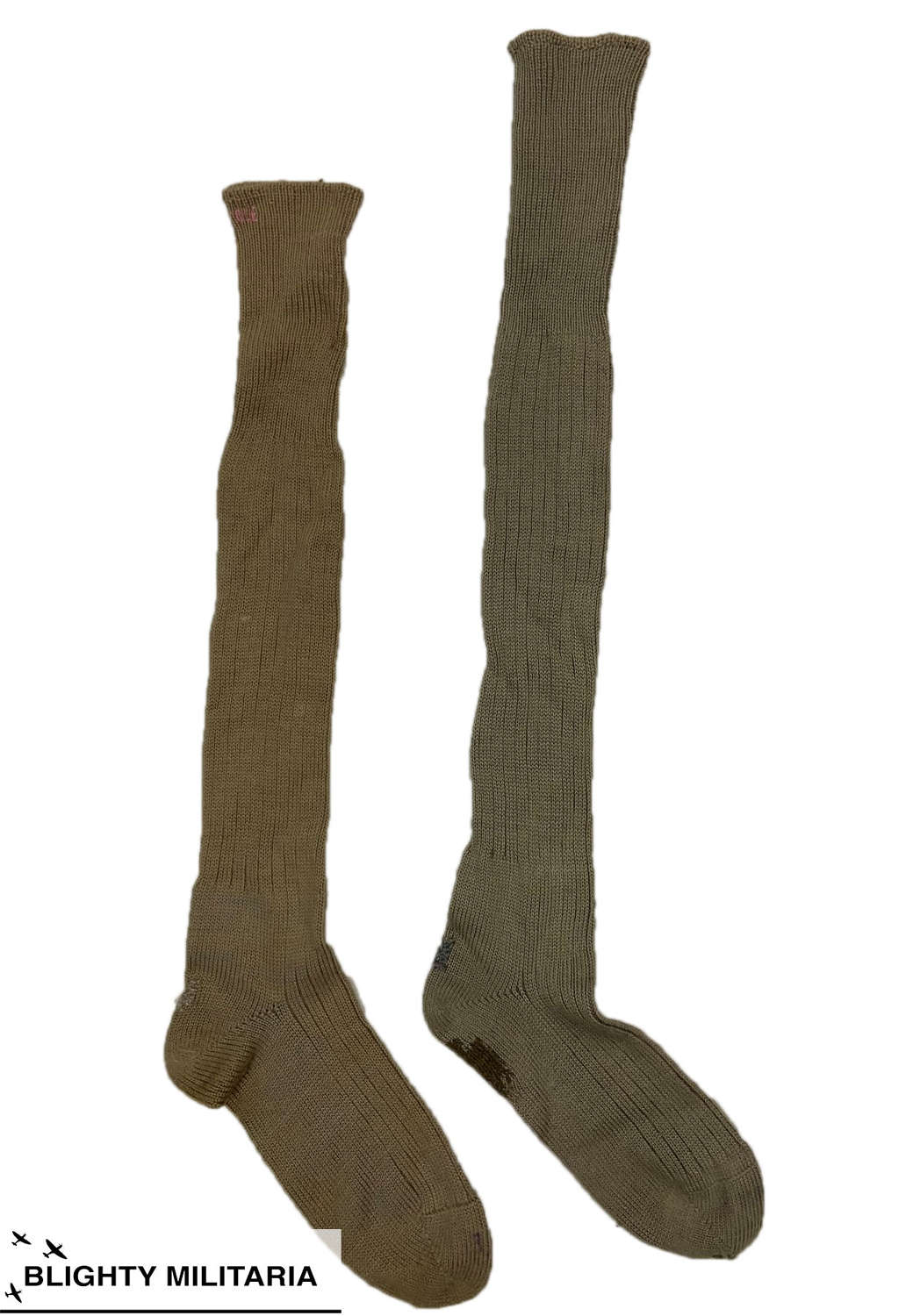 Original WW2 British Army Officers Long Wool Socks - Major Lowe