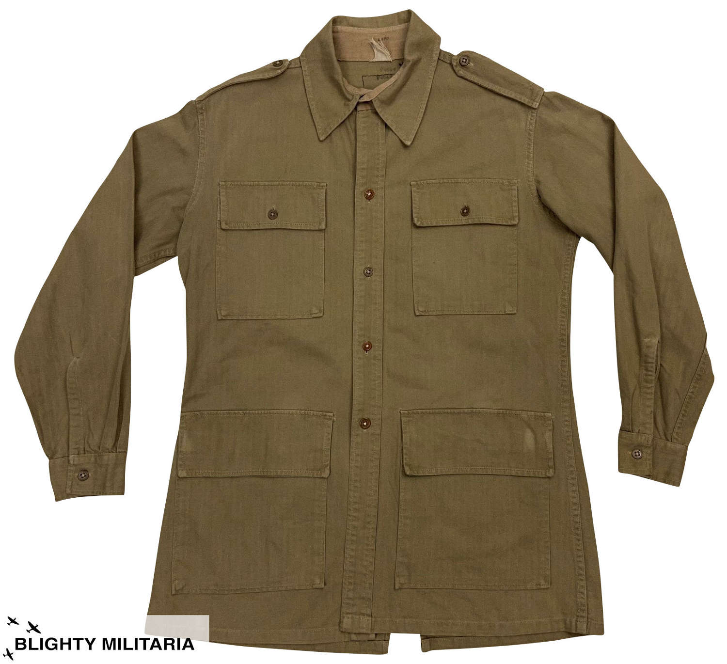 Original WW2 American War Aid British Khaki Drill Bush Jacket
