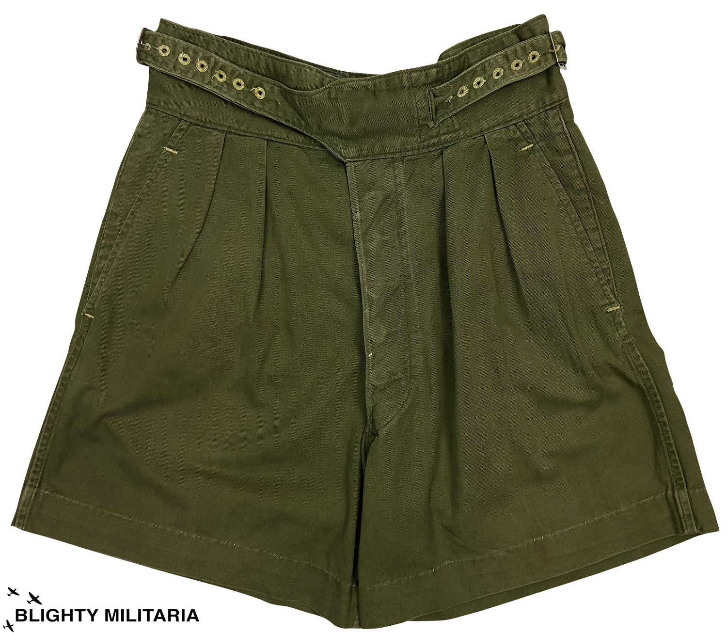 Original 1955 Dated British 1950 Pattern Jungle Green Shorts - Size 9
