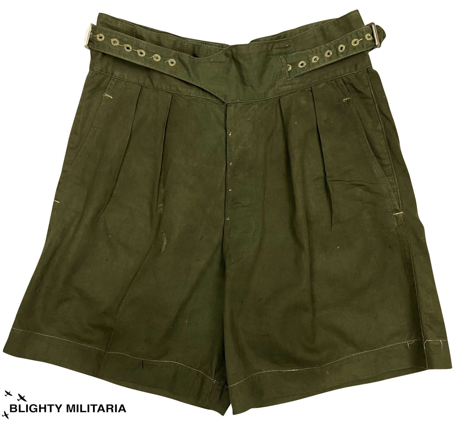 Original 1955 Dated 1950 Pattern British Jungle Green Shorts - Size 7