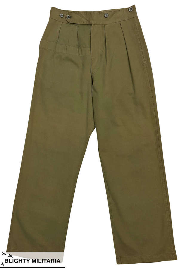 Original 1944 Dated Indian Made Khaki Drill Battledress Trousers