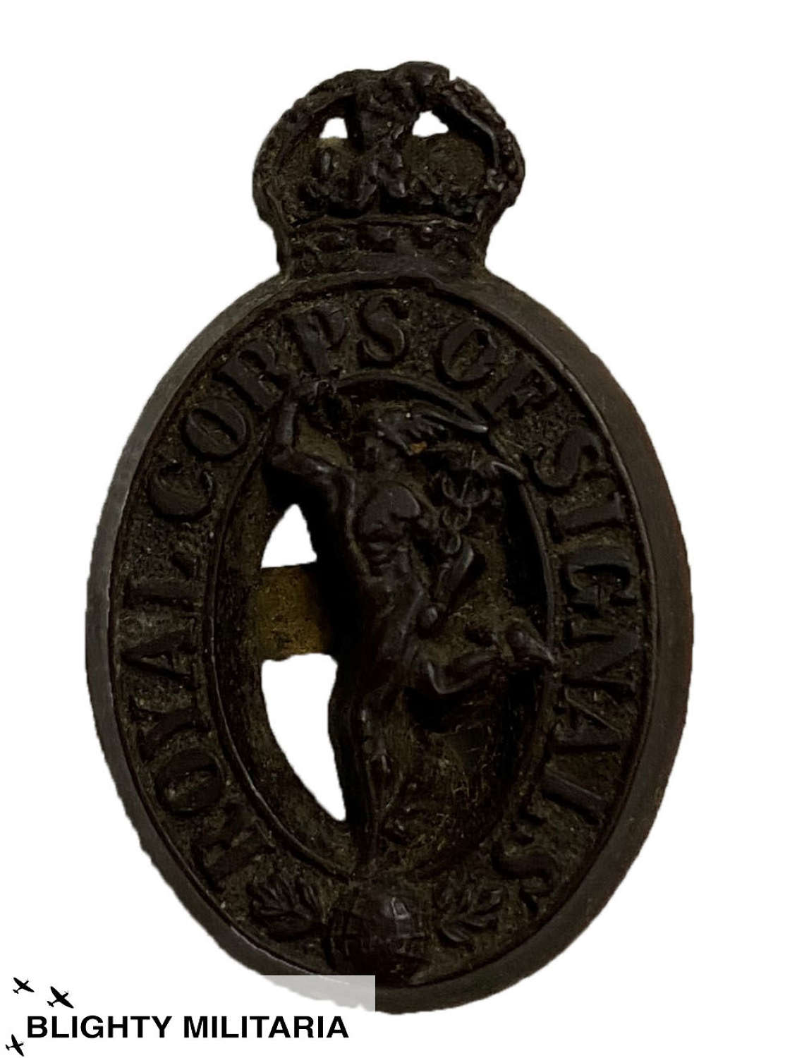 Original Royal Corps of Signals Plastic Economy Cap Badge