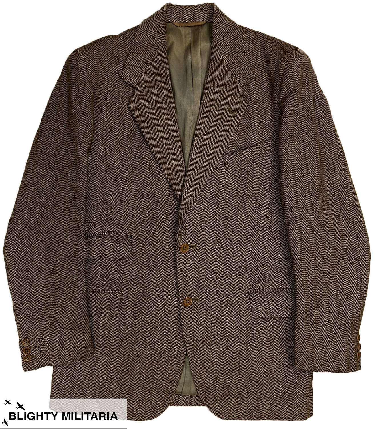 Original 1940s CC41 Herringbone Stripe Men's Jacket by Burton - 36