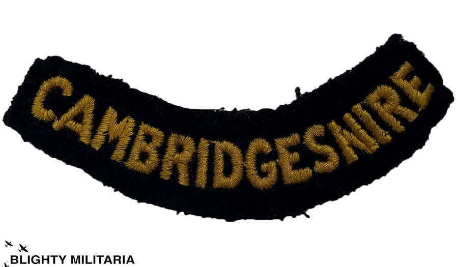 Original Civil Defence 'Cambridgeshire' Area Title