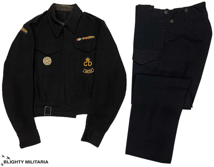 Fantastic Original WW2 Bath Civil Defence Warden Battledress Uniform
