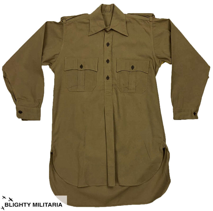 Original 1942 Dated British Khaki Drill Aertex Shirt - Size 1