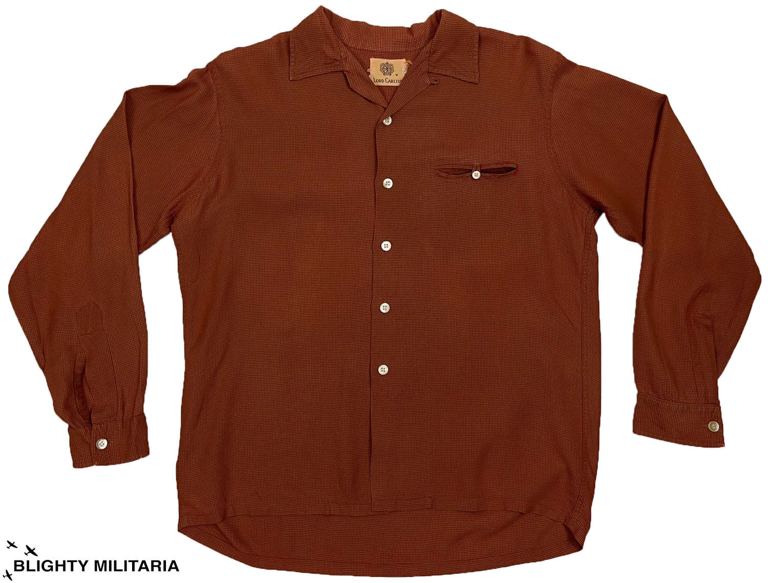 Original 1950s American Loop Collar Shirt by 'Lord Carlton' - Size M