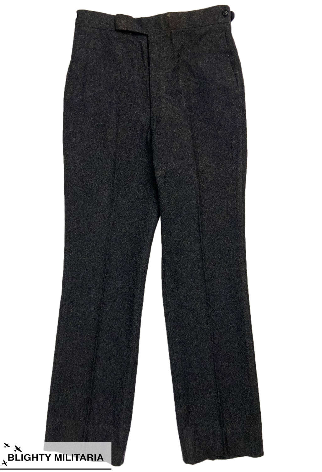 Original Early 1960s French Grey Flannel Trousers - 29 x 30.5