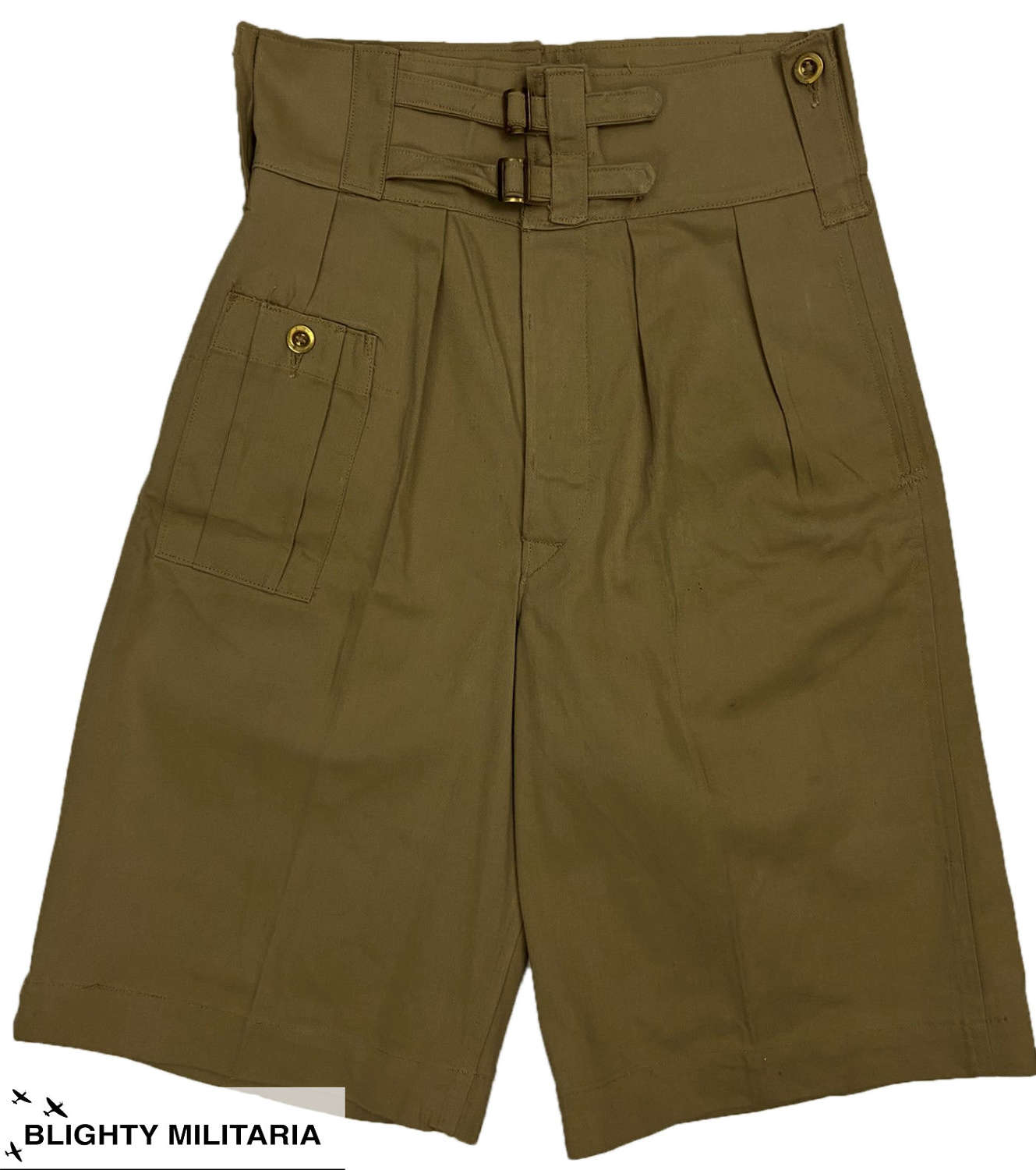 Original 1942 Dated 1941 Pattern British Khaki Drill Shorts - Size 10