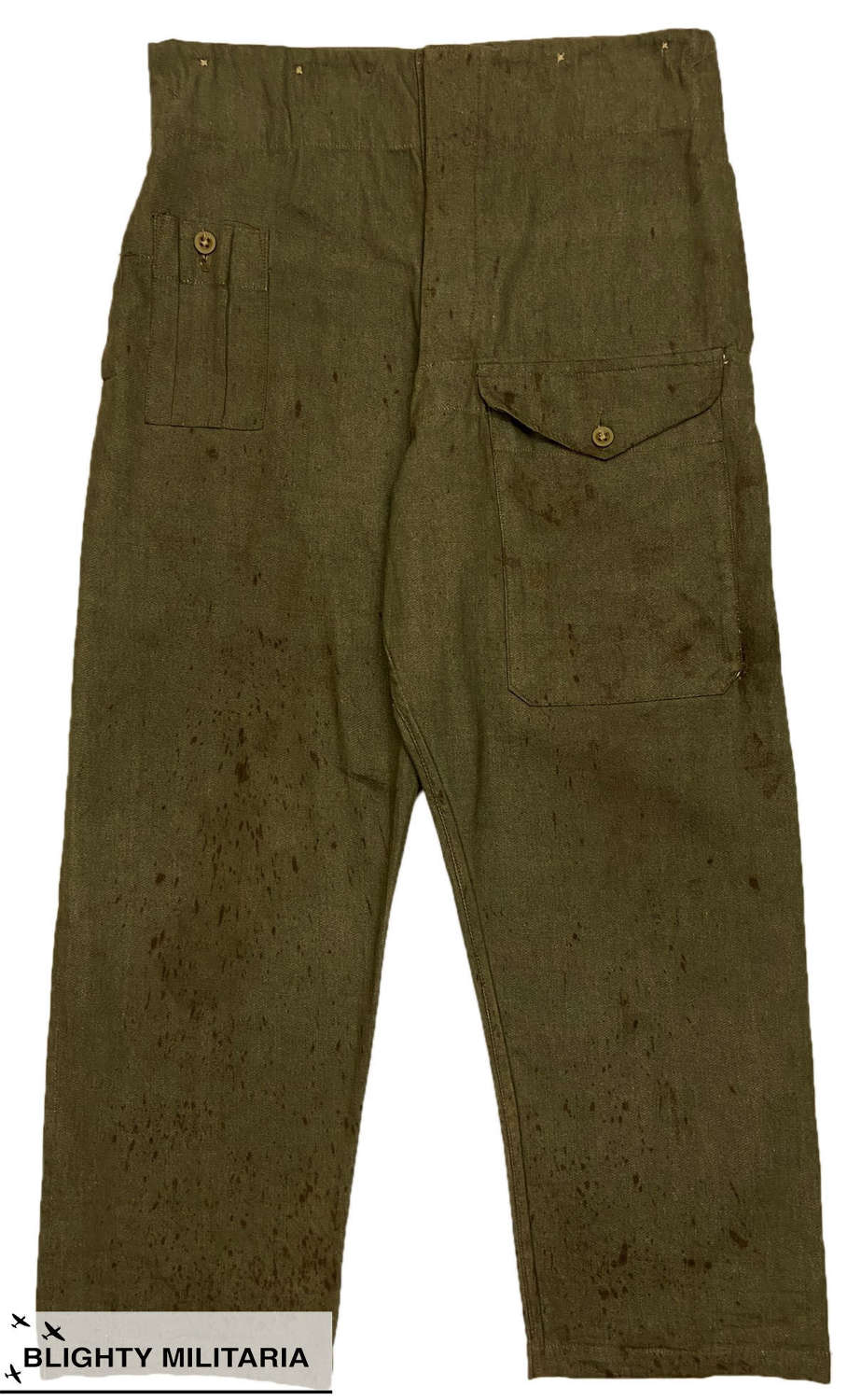 Original 1952 Dated British Army Denim Battledress Trousers - Size 6