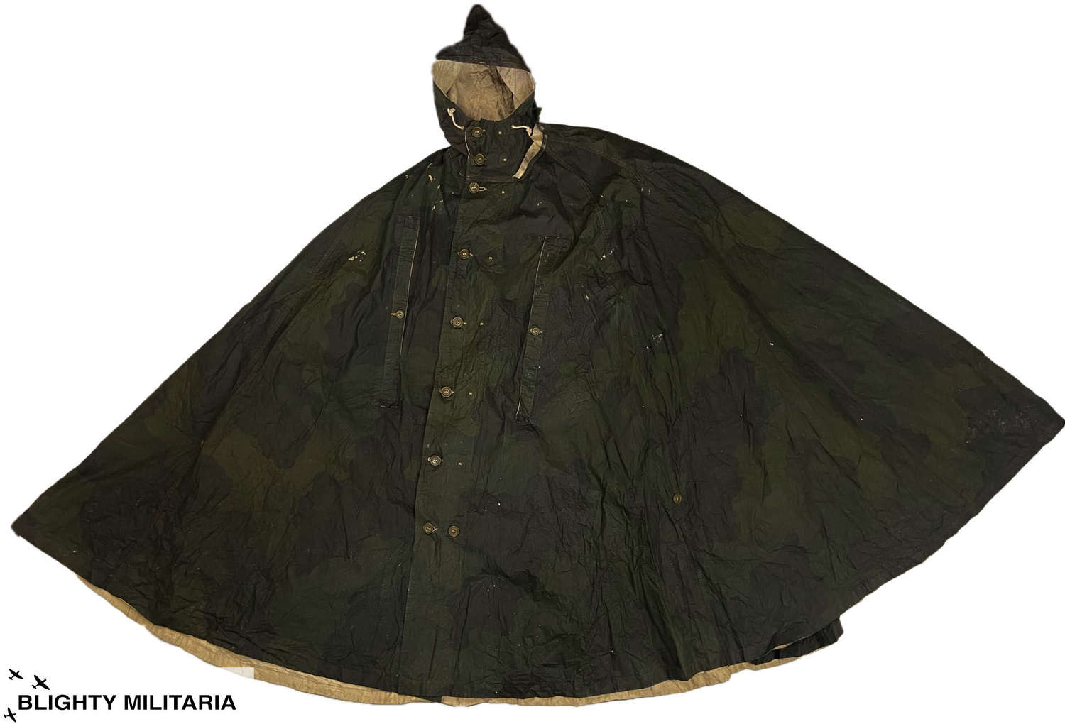 Rare Original WW2 Canadian Camouflage Anti Gas Hooded Poncho