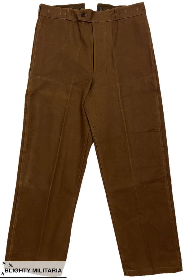 Original 1940s French SNCF Railway Worker's Duck Cotton Work Trousers