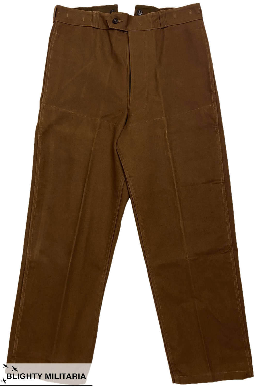 Original 1940s French SNCF Railway Worker's Duck Cotton Work Trousers