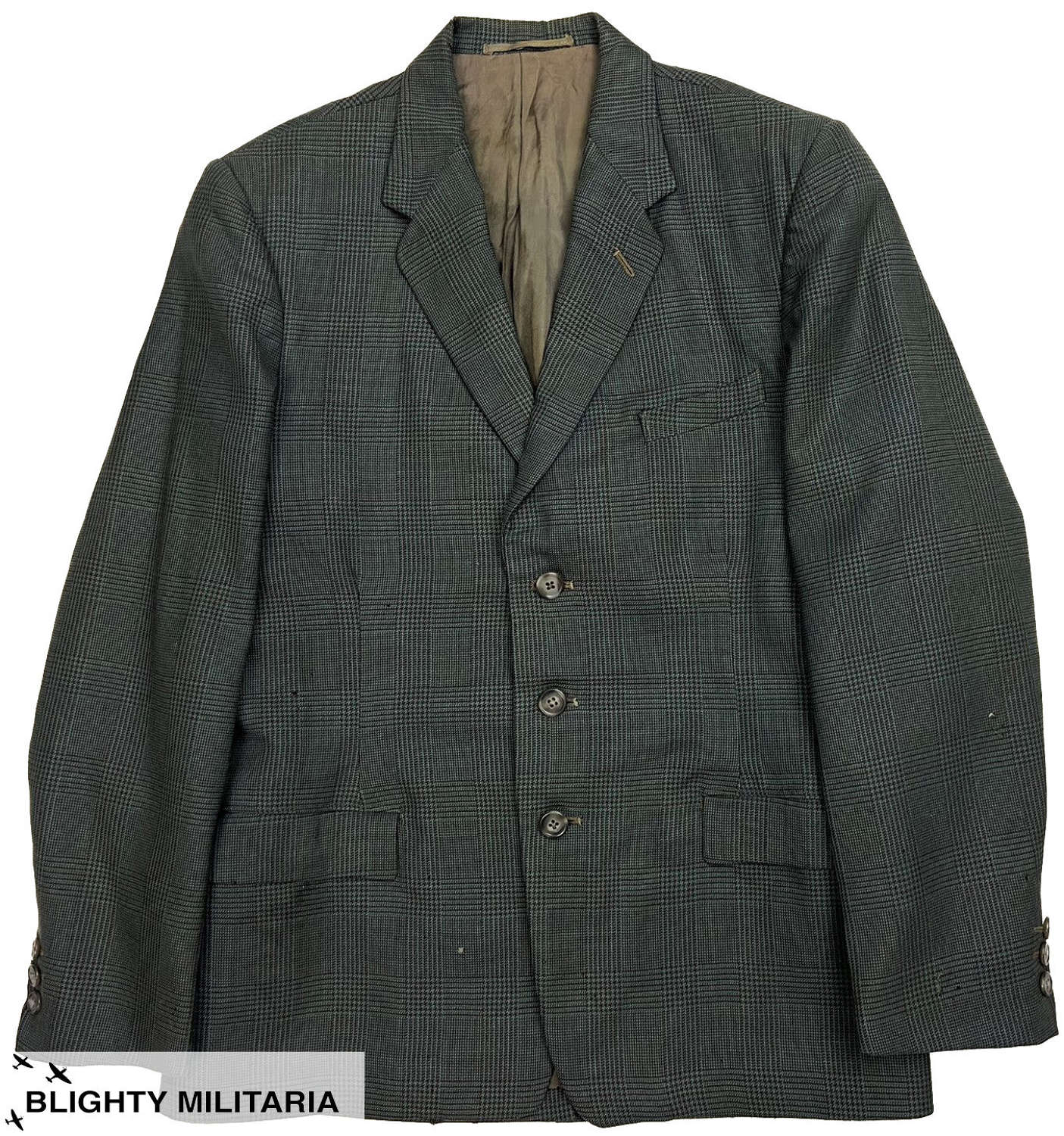 Original 1950s British Men's Windowpane Check Jacket by 'Viscount'