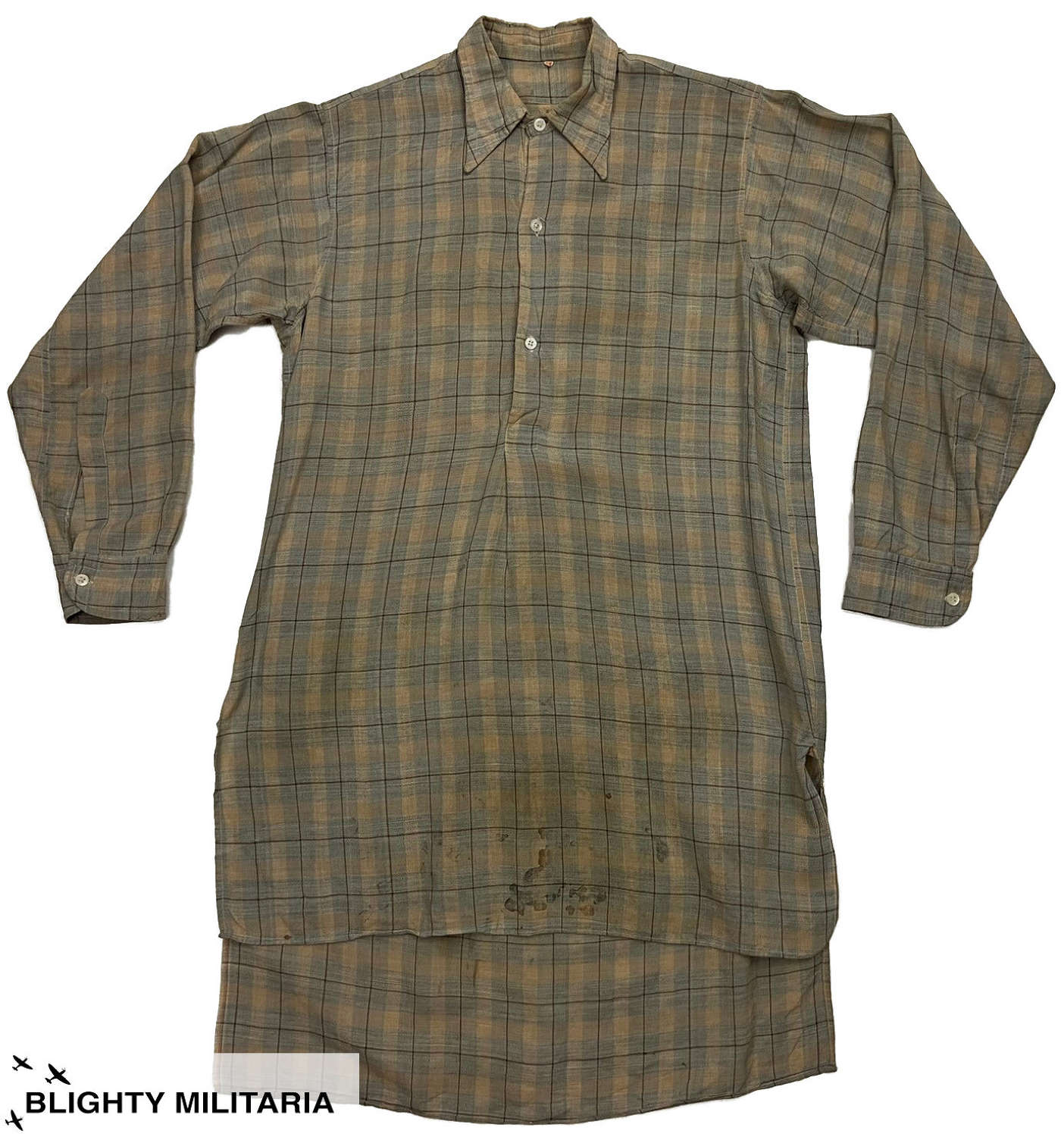 Original 1940s French Checked Collared Shirt