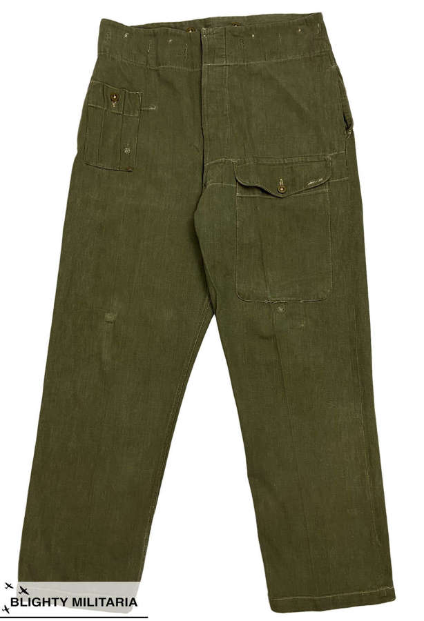 Original 1950s British Army Denim Battledress Trousers - Size 6