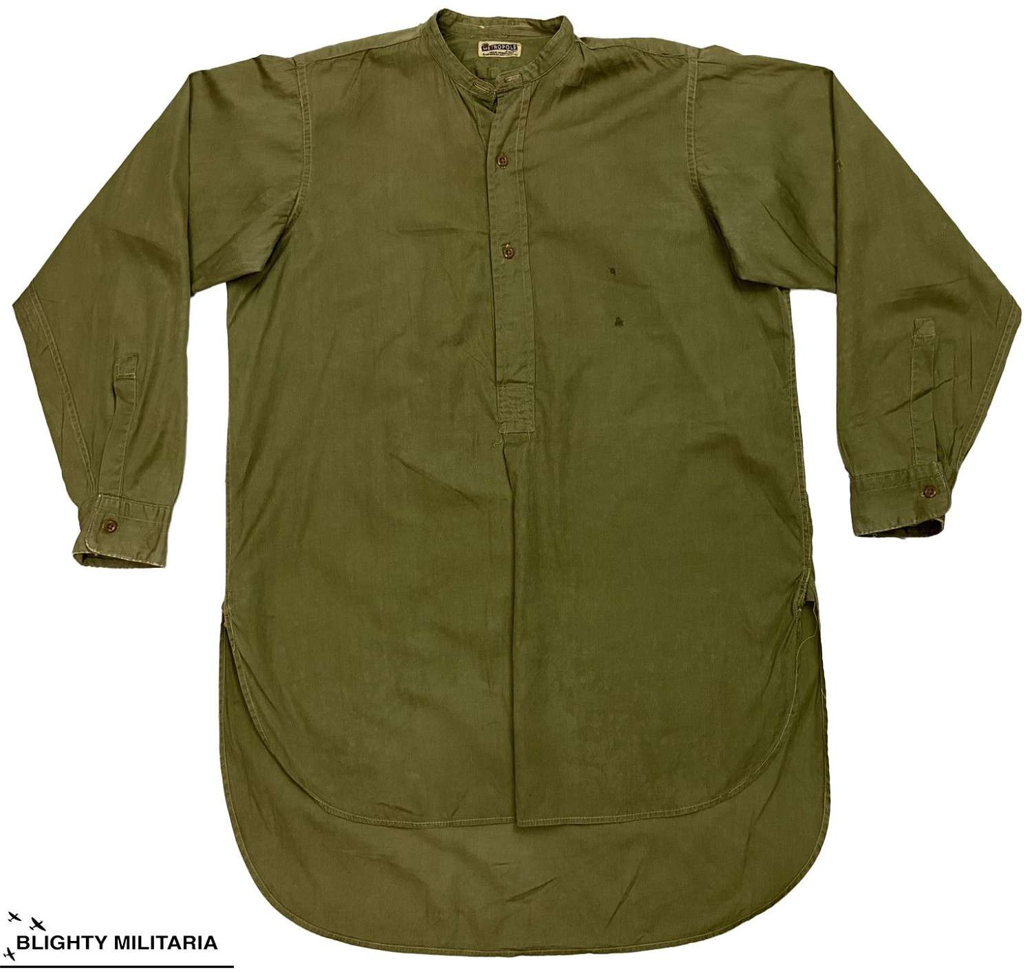 Original WW2 British Army Officer's Poplin Cotton Shirt by 'Metropole'