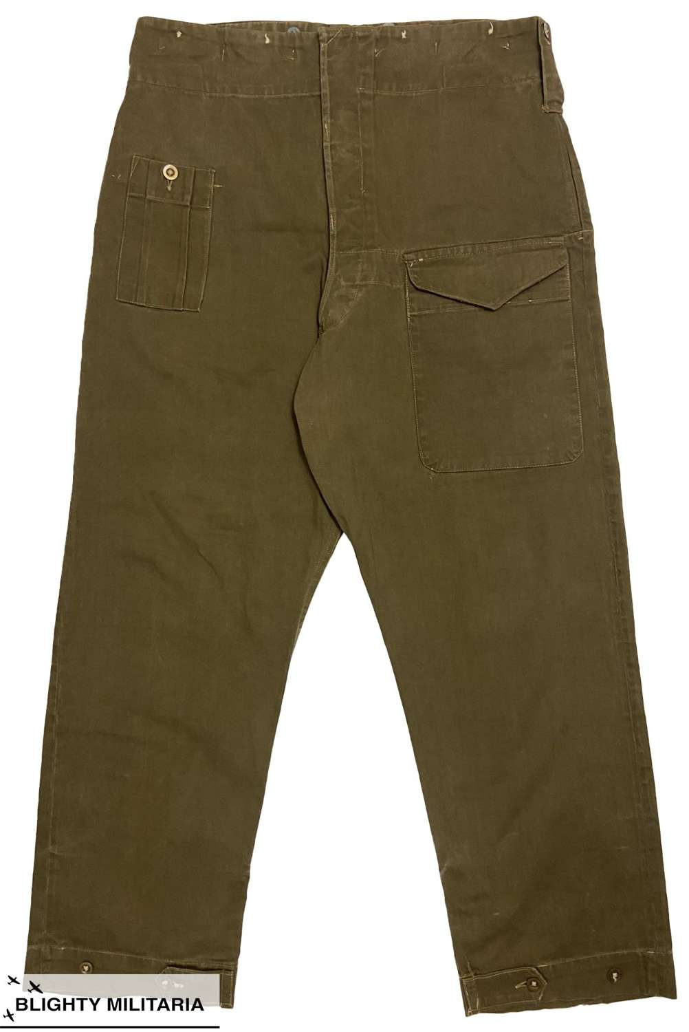 Rare Original Early WW2 1st Pattern British Denim Battledress Trousers