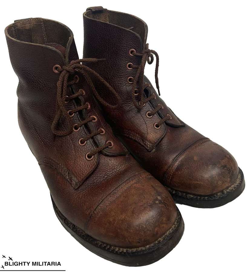 Original 1940s CC41 Leather Ankle Boots - Size 9