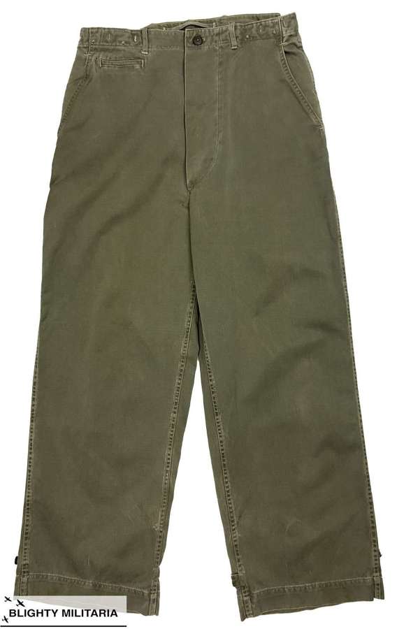 Original WW2 US Army M43 HBT Combat Trousers - Size 34x31