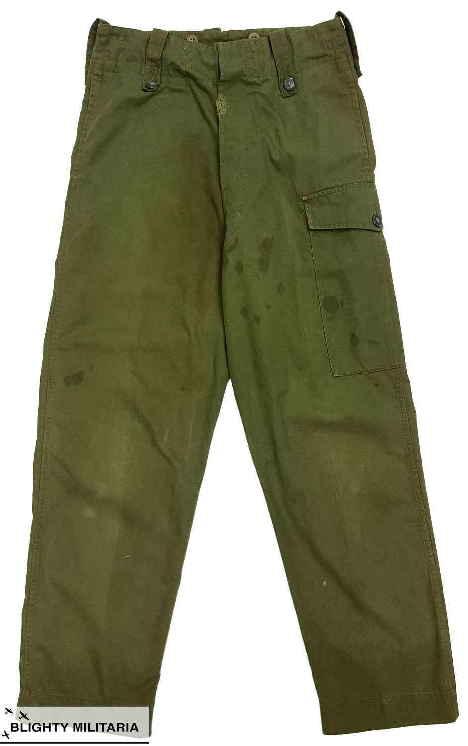 Original 1970s British Army 'Trousers, Overall Green'