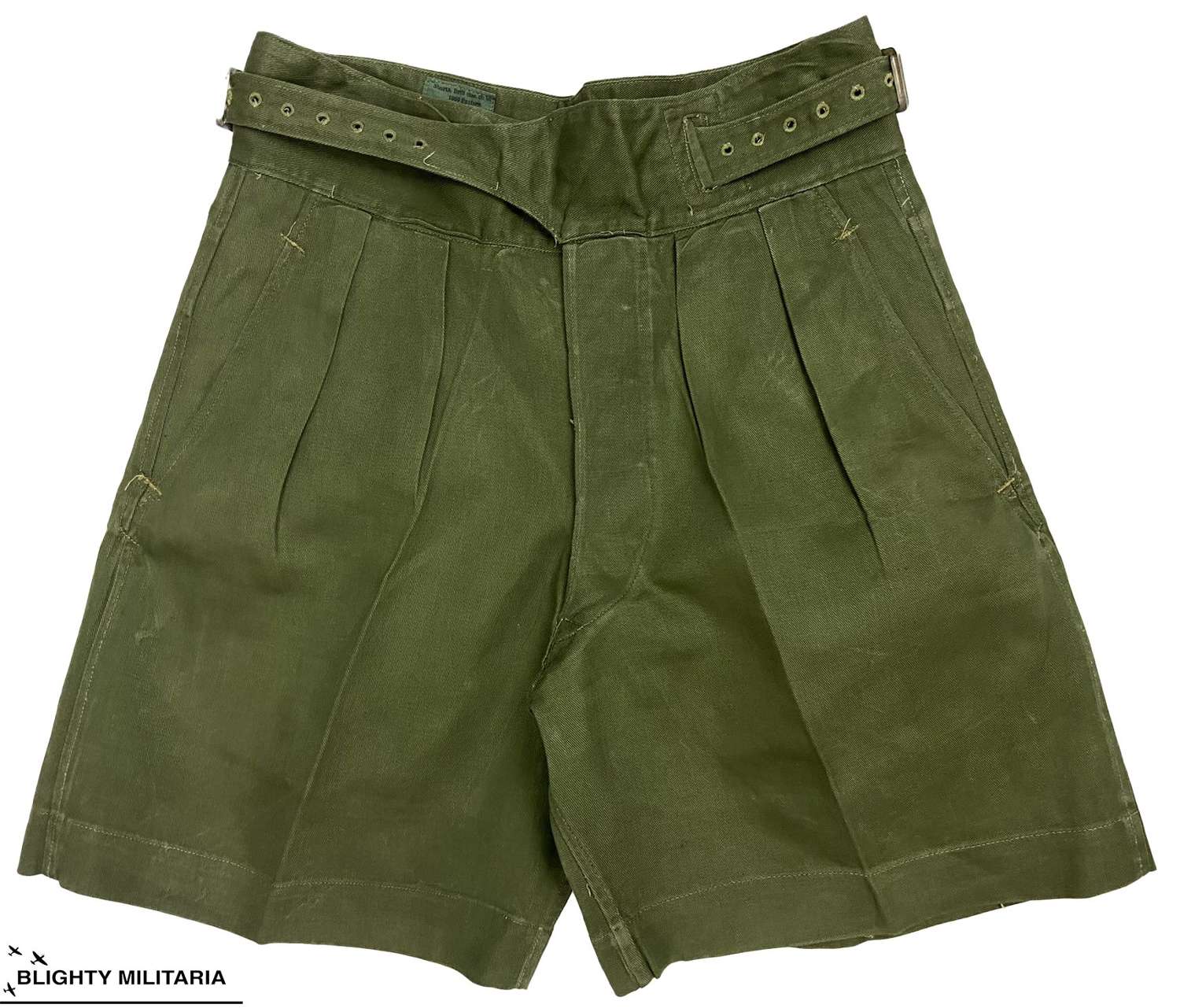 Original 1952 Dated 1950 Pattern British Jungle Green Shorts - Size 2
