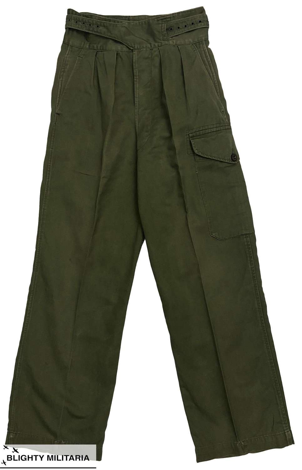 Original 1954 Dated British 1950 Pattern Jungle Green Trousers Size 3