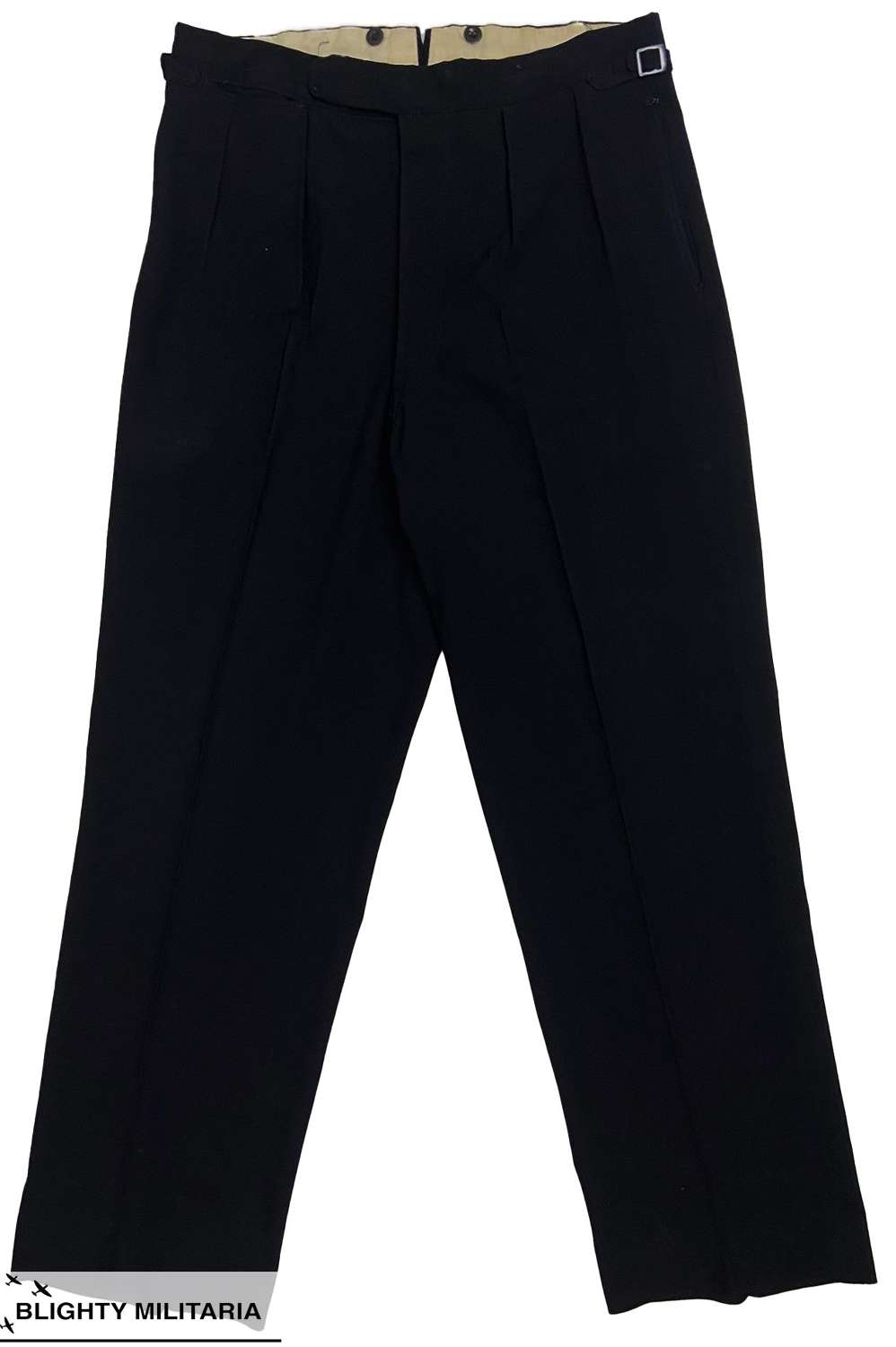 Original 1950s Men's Black Trousers - Size 35 x 32.5