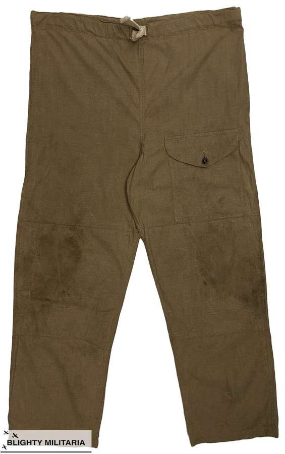 Original WW2 British Army Windproof 'Trousers, Drab' - Size 3