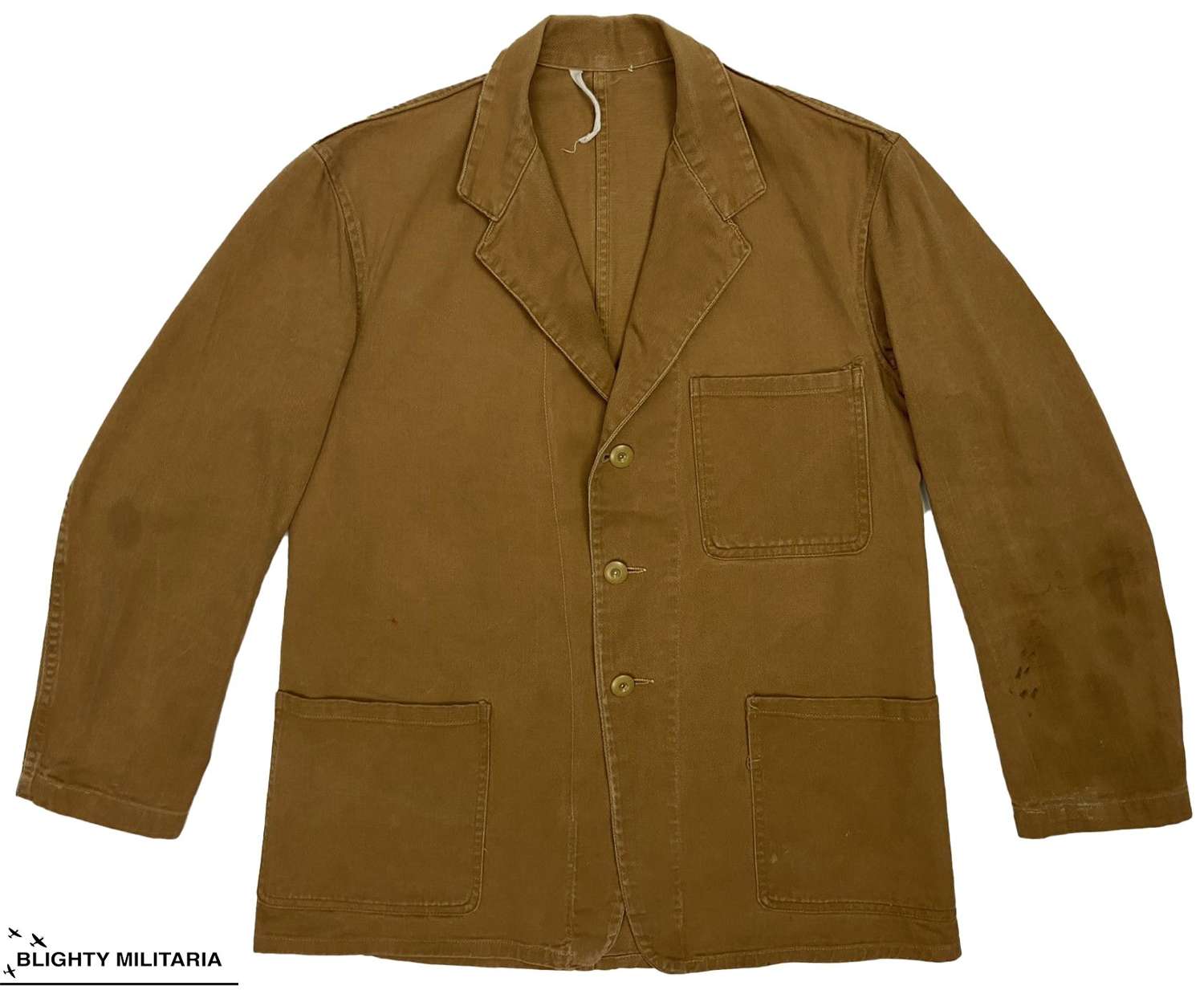 Original 1950s British Khaki Cotton Engineer Jacket
