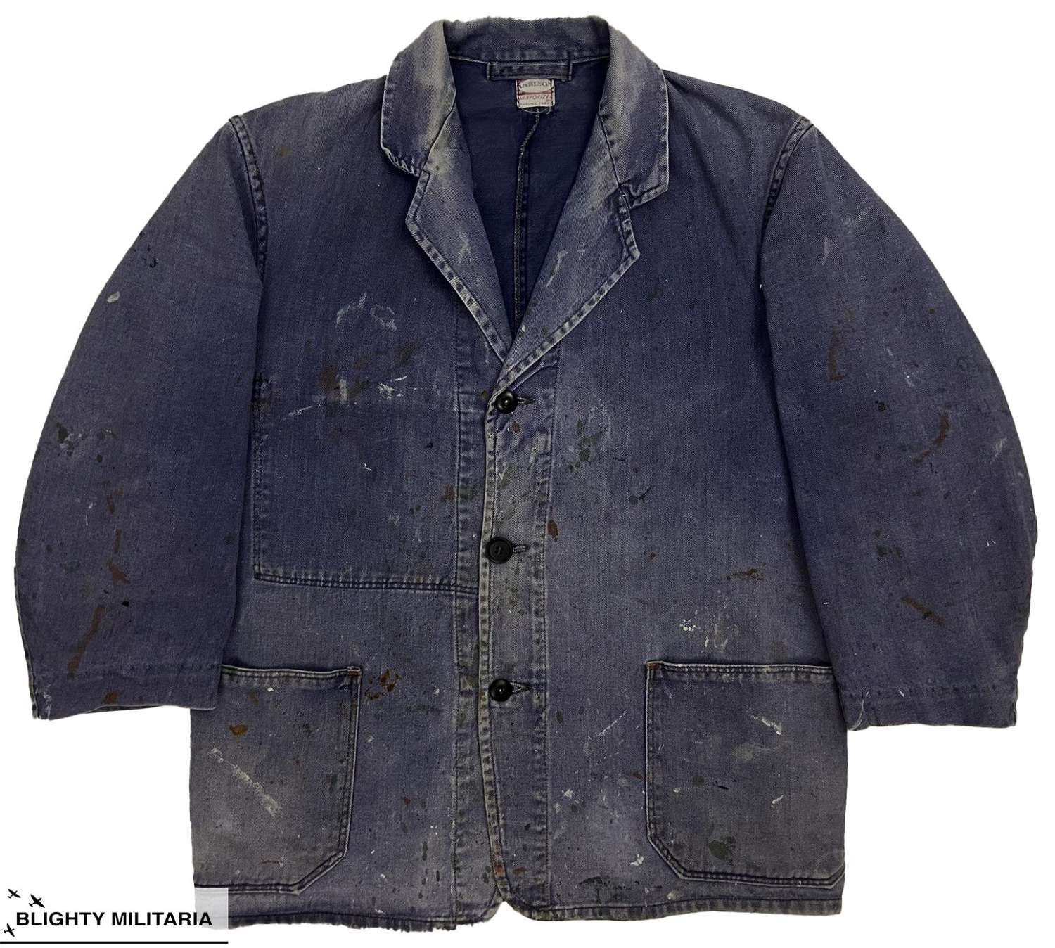 Original 1950s British Blue Cotton Engineer Jacket by 'Varlson'
