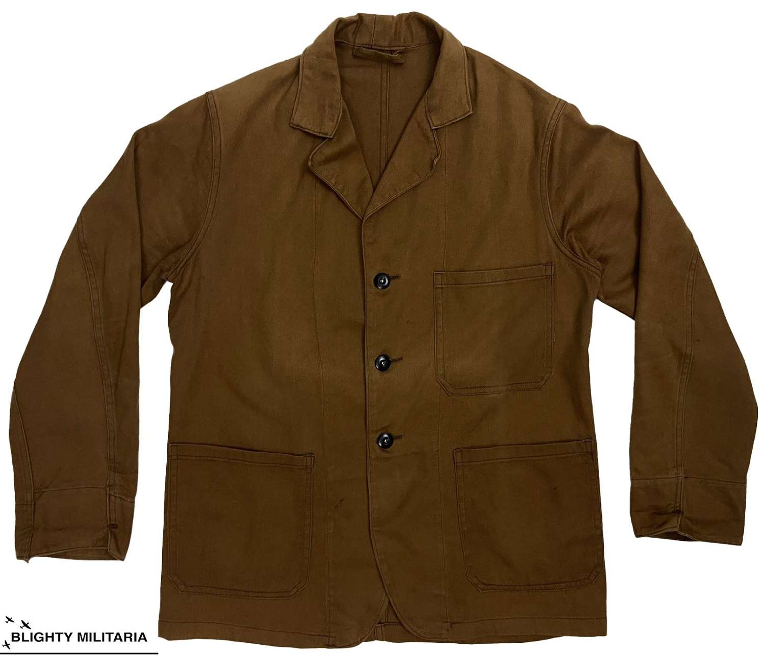 Original 1940s Brown British Engineer Jacket by 'Holdfast'