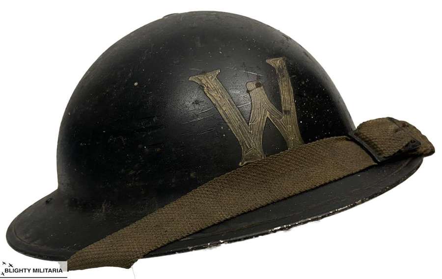 Original 1939 Dated Air Raid Warden's Steel Helmet